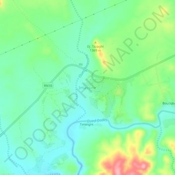 Imassine topographic map, elevation, terrain