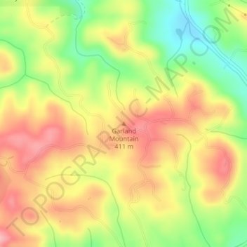 Garland Mountain topographic map, elevation, terrain