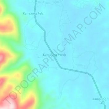 Kampung Perok topographic map, elevation, terrain