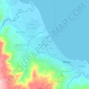 Port topographic map, elevation, terrain