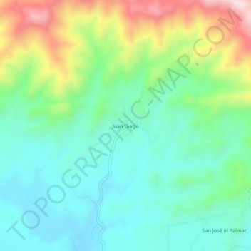 Juan Diego topographic map, elevation, terrain