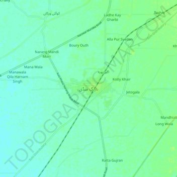 Narang Mandi topographic map, elevation, terrain
