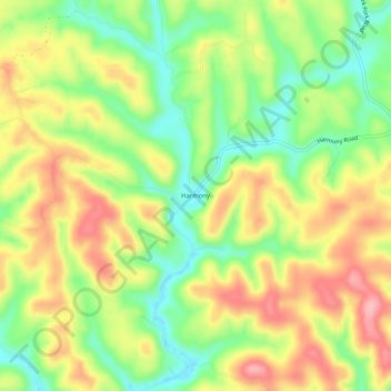 Harmony topographic map, elevation, terrain