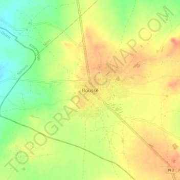 Boussé topographic map, elevation, terrain