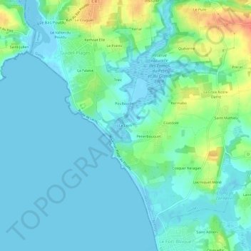 Le Loch topographic map, elevation, terrain