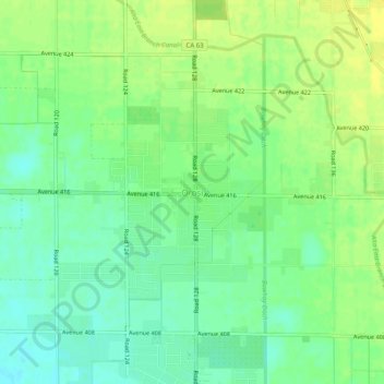Orosi topographic map, elevation, terrain