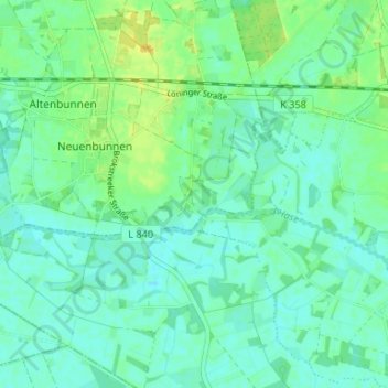 Farwick topographic map, elevation, terrain
