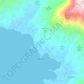 Kapıkırı topographic map, elevation, terrain
