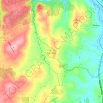Azambujeira dos Carros topographic map, elevation, terrain