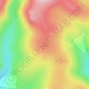 Piles Hill topographic map, elevation, terrain