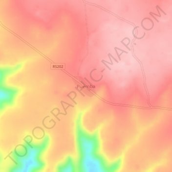 Puemba topographic map, elevation, terrain