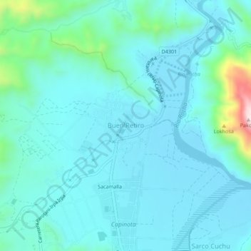 Buen Retiro topographic map, elevation, terrain