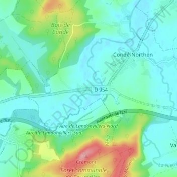 Pontigny topographic map, elevation, terrain