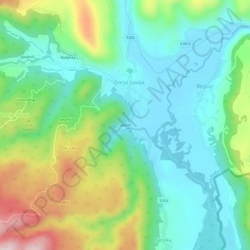 Mečet topographic map, elevation, terrain