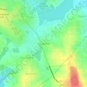 Haragadde topographic map, elevation, terrain