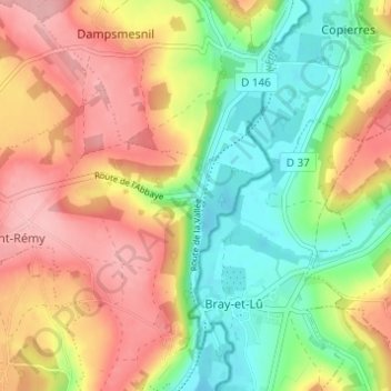 Saint-Rémy topographic map, elevation, terrain