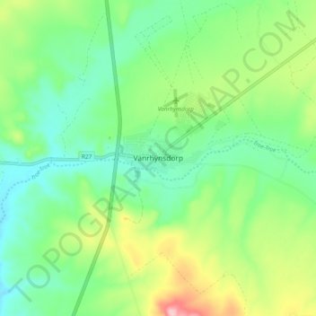 Vanrhynsdorp topographic map, elevation, terrain