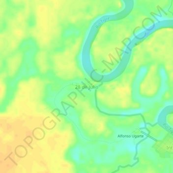 28 de Julio topographic map, elevation, terrain