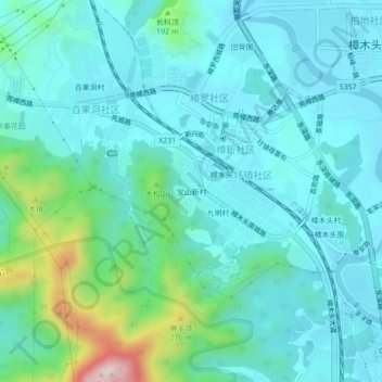 宝山新村 topographic map, elevation, terrain