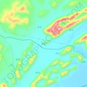 Shizuo topographic map, elevation, terrain
