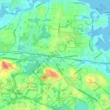 Black Rock topographic map, elevation, terrain