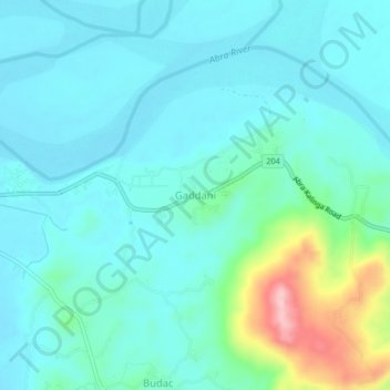 Gaddani topographic map, elevation, terrain