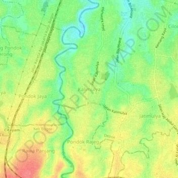 Kalimulya topographic map, elevation, terrain