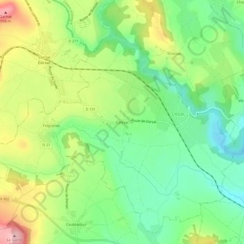 Connac topographic map, elevation, terrain