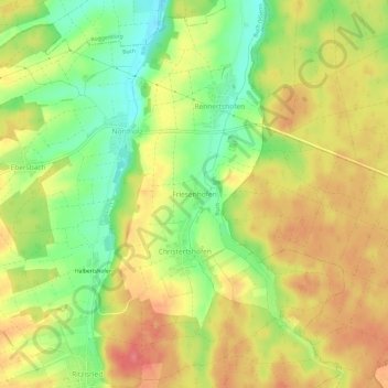 Friesenhofen topographic map, elevation, terrain