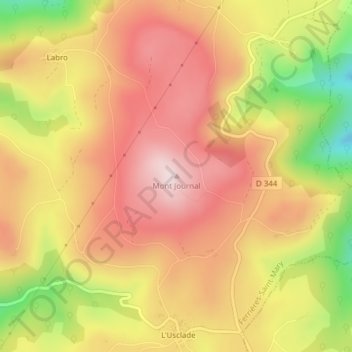 Mont Journal topographic map, elevation, terrain