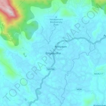 Engapuzha topographic map, elevation, terrain