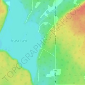Tobacco Lake topographic map, elevation, terrain