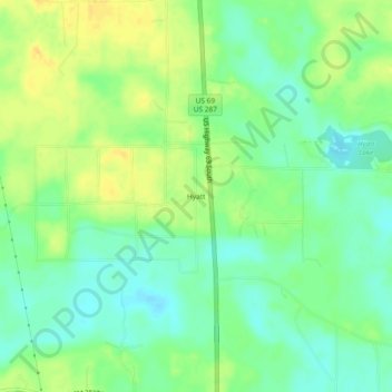 Hyatt topographic map, elevation, terrain