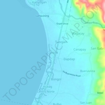 Caridad topographic map, elevation, terrain