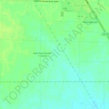 Saint Paul Estates Colonia topographic map, elevation, terrain