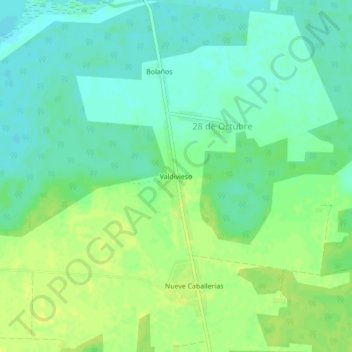 Valdivieso topographic map, elevation, terrain