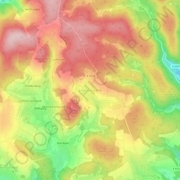 Engelschwand topographic map, elevation, terrain