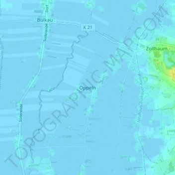 Oppeln topographic map, elevation, terrain