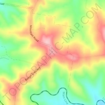 Cunninghams Crest Lookout topographic map, elevation, terrain