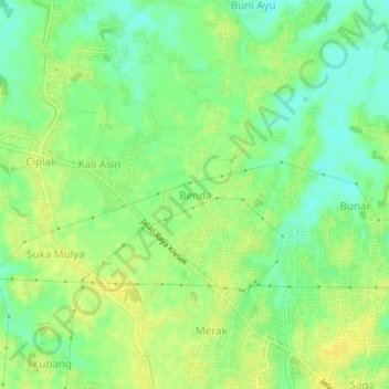 Benda topographic map, elevation, terrain