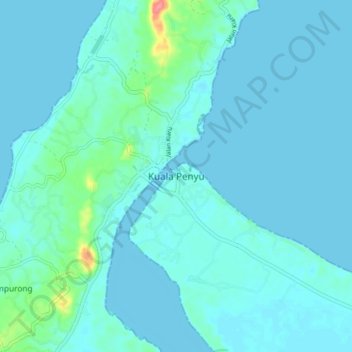 Kuala Penyu topographic map, elevation, terrain