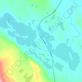 Moskojärvi topographic map, elevation, terrain