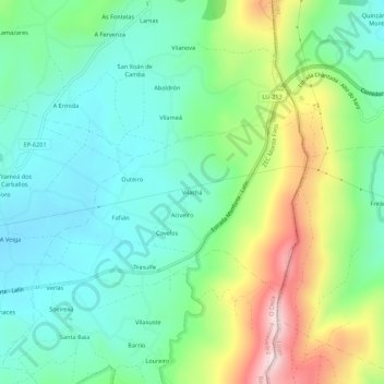 Vilachá topographic map, elevation, terrain