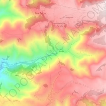 Trunca topographic map, elevation, terrain