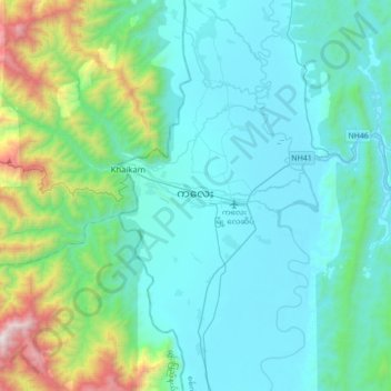 Kalay topographic map, elevation, terrain