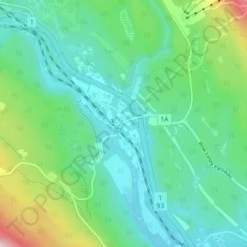 Lake Louise topographic map, elevation, terrain