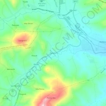 Floriano topographic map, elevation, terrain