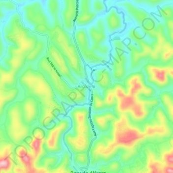 Arcozelo topographic map, elevation, terrain