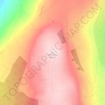 Slieve Elva topographic map, elevation, terrain