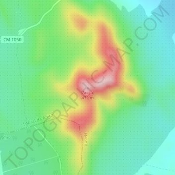 Adiça topographic map, elevation, terrain
